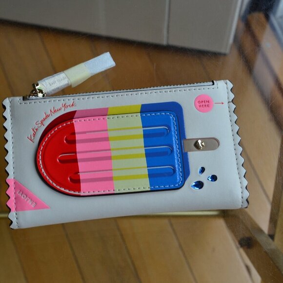 Kate Spade  KK990 Snack Bar Popsicle Small Slim Bifold Wallet - Picture 2 of 14